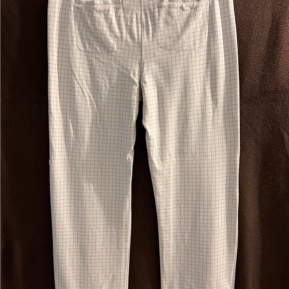 Womens’ Fashion Crop Pants - Size Large (33’) / Plaid Checkered Beige - Picture 2 of 2